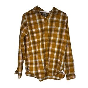 REI Woman’s Cooperative Flannel Shirt sz M,Orange Plaid Fall/Autumn Button Down